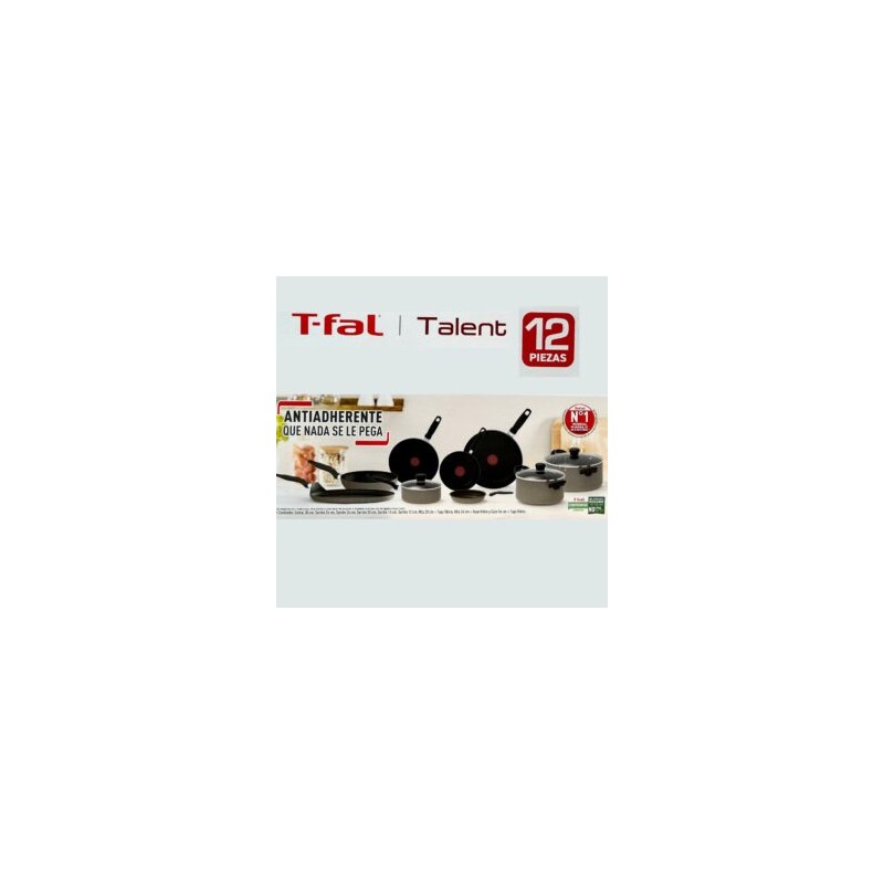 BATERIA T-FAL 5819700 TALENT 12 PZAS GRI