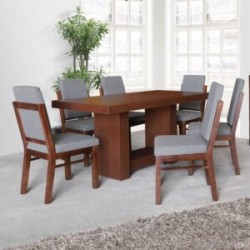 JUEGO DE COMEDOR EMMAN BEGOÑA, 6 SILLAS + MESA C/PEDESTAL