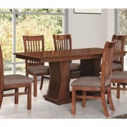 JUEGO DE COMEDOR EMMAN KIOTO, 6 SILLAS + MESA C/PEDESTAL