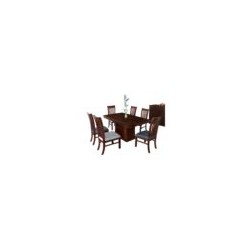 JUEGO DE COMEDOR EMMAN KIOTO, 6 SILLAS + MESA C/PEDESTAL